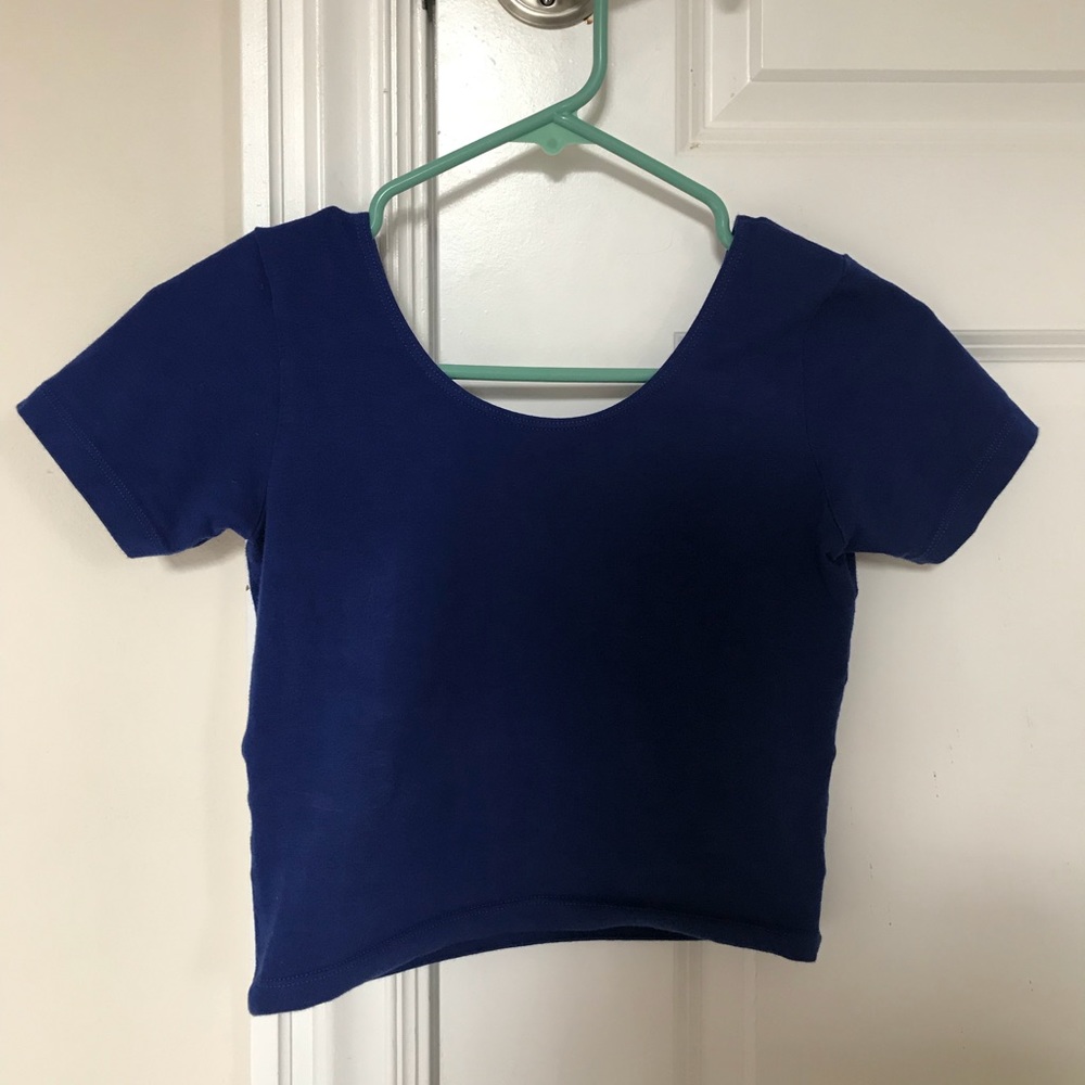 American Apparel Blue Crop Top